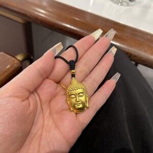 골드 백 실버 불두 펜던트 여성 솔리드 대일여래 본명 불두 빛바랜 안전 펜던트 목걸이 남성