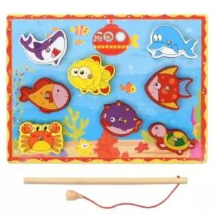 우드벨 바다 입체 자석 낚시놀이 복어 5783b 가베 도형 모양 퍼즐 끼우기 맞추기/낚시/물놀이/어린이/놀이