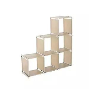 선반 수납선반 다용도 선반 조립식 정리함 6단 베이지/틈새/상자/소품/보관/정리/캠핑/인테리어/공간/박스