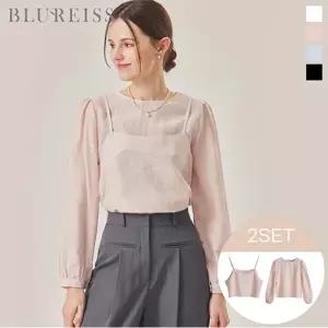 [블루레이스] 시스루 레이어드 뷔스티에 블라우스_B6S1BL5071