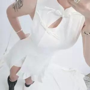 프릴 인어 치파오 원피스 행사 졸업 코스튬 화 WFLMUPK