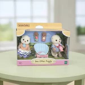 실바니안 패밀리 해달 가족 미니어처 피규어 세트 장난감 어린이 동물 인형 조개 소품 비버