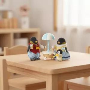 실바니안 패밀리 펭귄 가족 동물 인형 세트 소꿉놀이 피규어 미니어처 파라솔 수집 장식