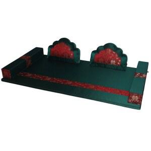 보료이불 세트 예단 비단 전통 방석 더블 실크 전통보료 싱글 매트리스 호텔 녹색구름물