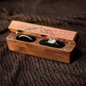 프로포즈 고급우드 반지케이스 귀걸이 예물 수납함 쥬얼리