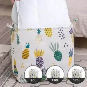 (옵션 90L)다용도 리빙 박스 패브릭 정리함 이불 옷 빨래 가방