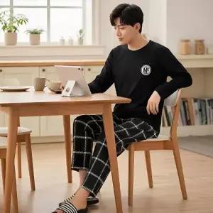 남자 긴팔 잠옷 상하의세트 파자마 사계절 집에서 입는 옷