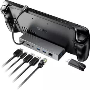 스팀 덱 ROG 앨리용 도킹 스테이션 MAYFLASH 6-in-1 도크(HDMI 2.0 4K@60Hz+기가비트 이더넷 1000Mbps+3