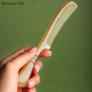 천연 양뿔 빗 정전기 방지 머리카락과 두피 관리를 위한 손잡이가 있는 미세한 이가 엉킴
