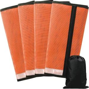 말 다리 보호용 파리 부츠 4개 세트 벌레 물림 방지 및 피로 감소를 위한 통기성 승마용 각반오렌지 라지