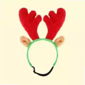 크리스마스 산타 강아지 루돌프 머리띠 S사이즈