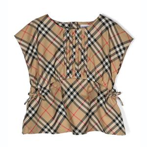 [국내발송] 버버리 키즈 체크 스트레치 코튼 탑 블라우스 8082211 12Y 14Y