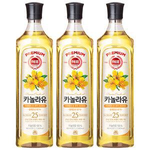 사조 해표 카놀라유 900ml x 3개 / 식용유 유지류 오일 기름