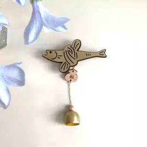 슬로우리스트 골드 액막이 명태 도어벨 북어 현관종 문종 풍경 원목 행운소품 개업식 선물