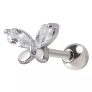 [미니아트] 써지컬 스틸 버터플라이 큐빅 나비 패션 피어싱 한쪽