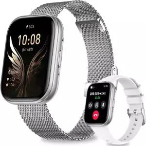 여성 스마트 워치 1.75인치 HD 헬스 트래커(응답/전화 걸기) 심박수 SpO2 수면 스트레스 모니터가 있는