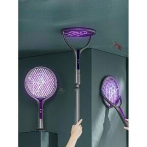 전기 모기채 회전 90도 충전식 전기채 길이조절 회전형 파리채