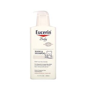 [아이허브] 유세린 베이비 워시 샴푸 무향 400ml, 올인원 바디워시 샤워젤 Eucerin