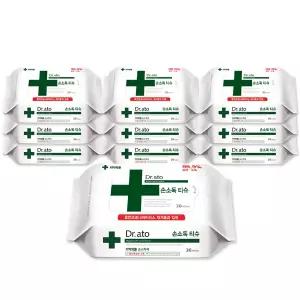 닥터아토 손소독티슈 20매 x10팩 휴대 손세정제 손입 세정 닥터스 리꼬