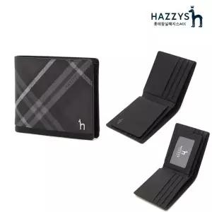 [롯데백화점]헤지스ACC [*선물포장*]HJWA2E866_JN[22SS] [DUBLIN] 블랙 체크 가죽 2단 반지갑
