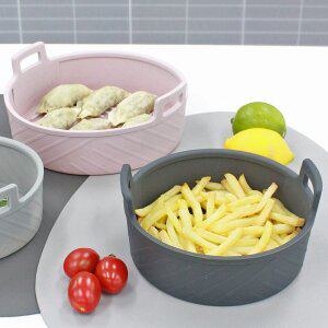 [올리오]1+1 실리콘 에어프라이어 원형 용기 그릇 대 21cm