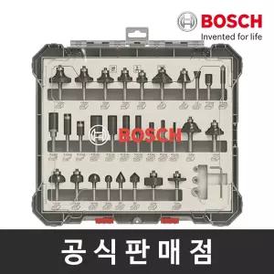 보쉬 정품 루터비트세트 30pcs Mixed 6mm샹크 3중컷팅날 루터날 트리머날 보쉬공구