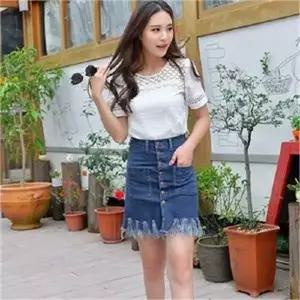 [오노마] ONM 밑단수술 앞버튼 청미니스커트 (S7986297)