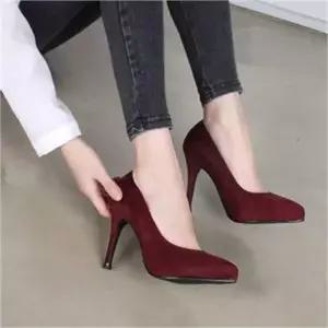 [오노마] ONM 스웨이드 앞 가보시 11cm 하이힐 겨울 높은굽 구두 (S8303704)