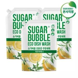 슈가버블 주방세제 레몬버베나 리필1.2Lx3개