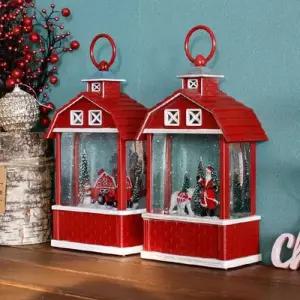 [텐바이텐][헤이스테이]크리스마스 레드하우스 큰 워터볼 오르골 usb 건전지 3t