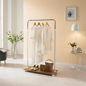 [오늘출발] 이동식 스탠드 미니 행거 WES-M 우드 감성 원목 옷걸이 틈새 행거