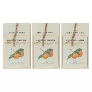 [유통기한 임박] 더허브스토리 버블바스 파우더, 오렌지 앤 레몬, 80g, 3개
