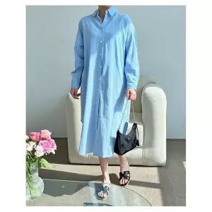 [오노마] ONM 여성 무지 롱셔츠 캐주얼 긴팔 원피스 베이직 심플 (S9998193)