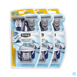 쉬크 쿼트로4 티타늄 휴대용 일회용 면도기 3입 X3