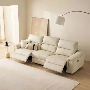 삼익가구 제로월 오스번 프리미엄 천연면피소가죽 4인리클라이너