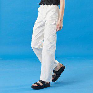 [KOLEAT]여름 쿨링 바스락 스트레이트 카고 슬랙스 팬츠 [WHITE]