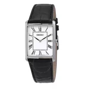 세이코 SEIKO SWR049 클래식 스퀘어 네모 가죽 남자 패션 손목 시계