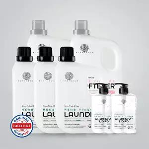 [아이너바움] 패밀리 안심 유아 아기 신생아 세제 종합세트 (세탁3개+섬유2개+주방2개)