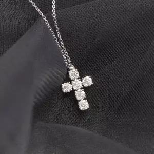 (블리스) DAPHNE 18K 다이아 크로스 목걸이