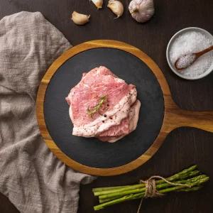 지리산 흑돼지 등심 대패 구이 불고기  1kg  캠핑 돈까스용 전골용