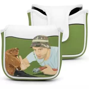 헤드 커버 유니크 골프 스퀘어 힐 샤프트 말렛 퍼터 재미있는 디자인 자석 잠금 우아한 자수 프리미엄 가죽