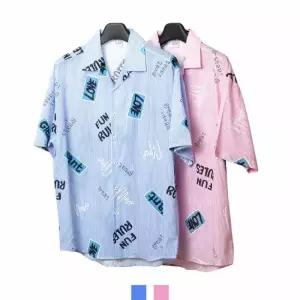 [모로엠]럽 오버핏 스트라이프 반팔셔츠 DMG-TSH-Q4393732