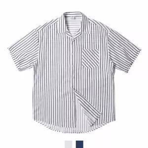 [모로엠]국내생산 오버핏 스트라이프  반팔셔츠 DMG-TSH-Q4210807