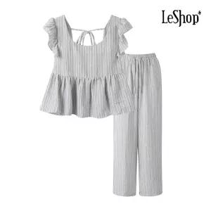 [롯데백화점]르샵 스트라이프 패턴 블라우스 앤 팬츠 셋업 (BP5OP011A)