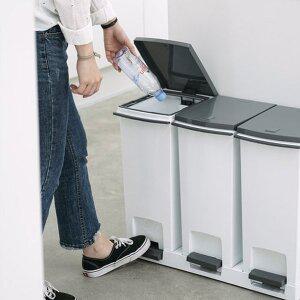 [창신리빙]프랑코 페달형 분리수거함 3칸(60L)