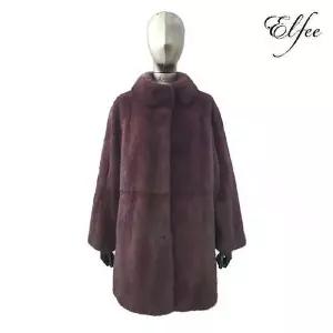 [신세계라이브쇼핑]역시즌 특가 진도 엘페 휘메일 풀스킨 스탠카라 롱 밍크 코트 - 애쉬퍼플(EC05)