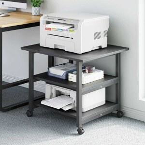 선반 복합기 블랙 기테이블 60X40X66CM 롤러 프린터받침대 거치대 프린트 4단