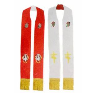목사스톨 카톨릭 가운 성령자수 노란색 십자가 퍼플 양면 레드 화이트005 적백 교단 그린