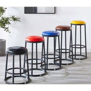 홈바 의자 철제 까페 철제스틸 01 메쉬 45CM 바의자 등받이 검정 식탁의자