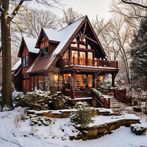 구슬보석십자수 오두막 겨울 풍경화 비즈 대형 잼보석